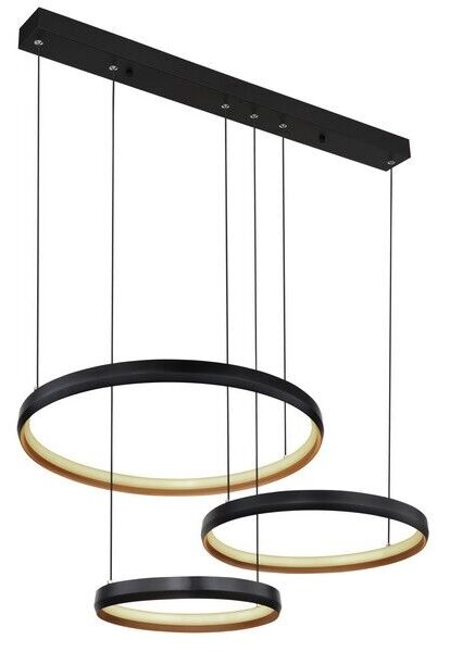 GLOBO 67193-55H HALLI závěsné svítidlo LED 55W/1800lm 2700-6000K černá, opál, zlatá, stmívatelné, dálkový ovladač