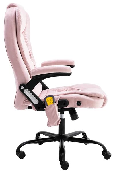 Masážní kancelářská židle růžová samet 20574