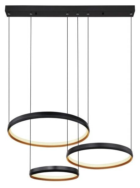 GLOBO 67193-55H HALLI závěsné svítidlo LED 55W/1800lm 2700-6000K černá, opál, zlatá, stmívatelné, dálkový ovladač