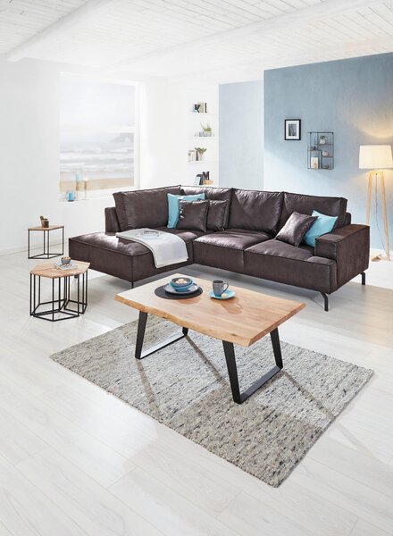 KONFERENČNÍ STOLEK, černá, barvy akácie, dřevo, kov, 115/70/45 cm Ambia Home - Konferenční stolky