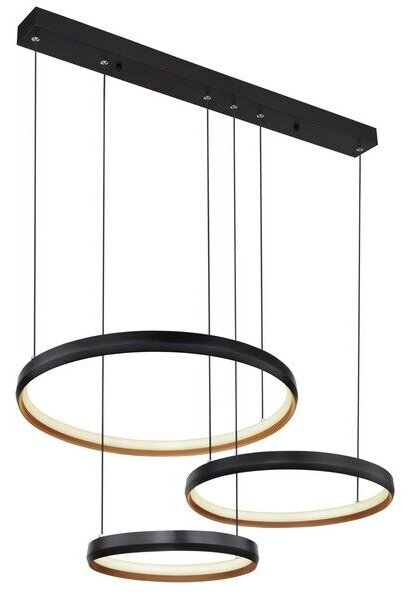 GLOBO 67193-55H HALLI závěsné svítidlo LED 55W/1800lm 2700-6000K černá, opál, zlatá, stmívatelné, dálkový ovladač