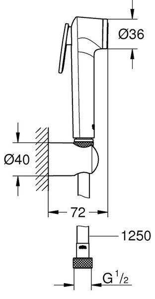 GROHE Tempesta-F Trigger Spray 30 - Set s držákem na stěnu 1 proud, Chrom 27513001