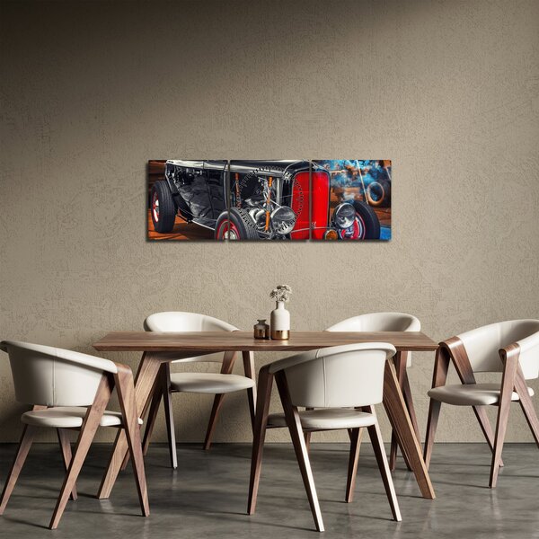 Obraz veteránu (s hodinami) (90x30 cm)