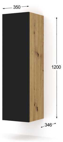 Skříňka Dual 120 (dub artisan + černá). Akce -20%