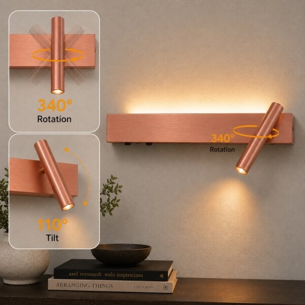 Brilagi -LED Nástěnné bodové svítidlo VIXON LED/3W/230V + LED/7W bronzová CRI 90
