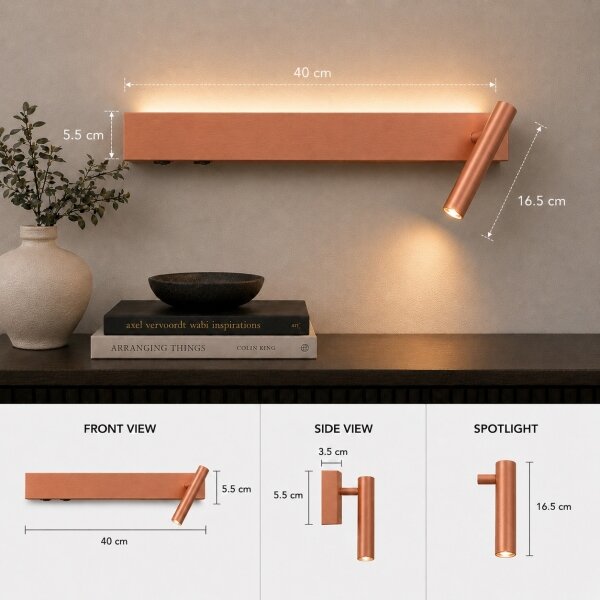 Brilagi -LED Nástěnné bodové svítidlo VIXON LED/3W/230V + LED/7W bronzová CRI 90