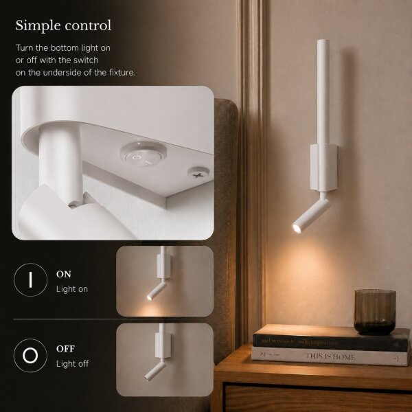 Brilagi - LED Nástěnné bodové svítidlo VIXON LED/3W/230V + LED/5W bílá CRI 90