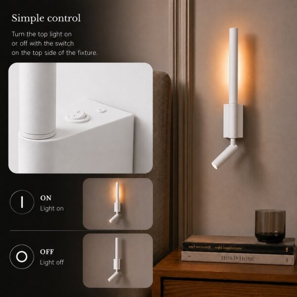 Brilagi - LED Nástěnné bodové svítidlo VIXON LED/3W/230V + LED/5W bílá CRI 90