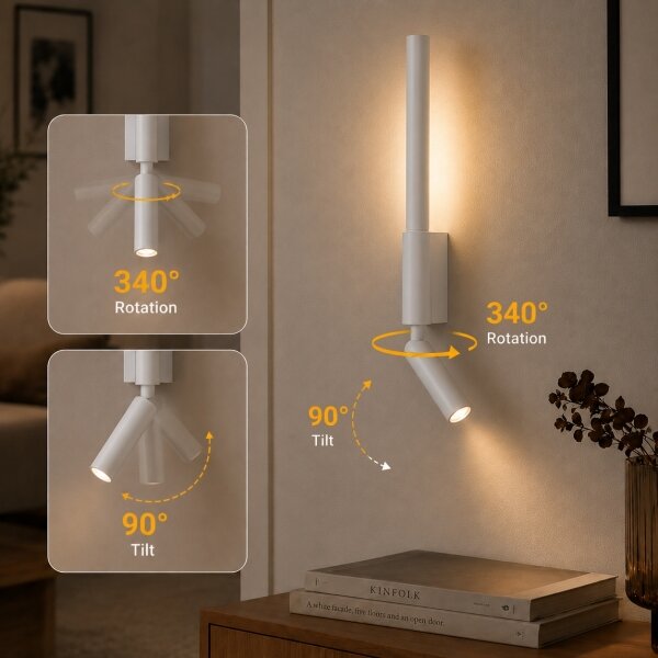 Brilagi - LED Nástěnné bodové svítidlo VIXON LED/3W/230V + LED/5W bílá CRI 90