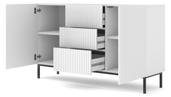 Komoda 2D3S 150 Rowanna (bílá + černá). Akce -16%