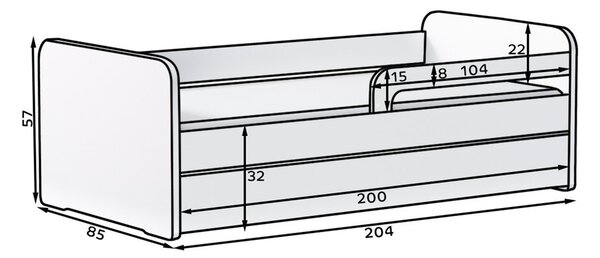 Bílá dětská postel s matrací/s roštem 80x200 cm Duuli – ELTAP