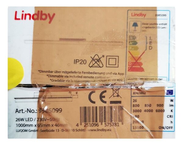 Lindby - LED Stmívatelné stropní svítidlo IBBE LED/26W/230V Wi-Fi Tuya