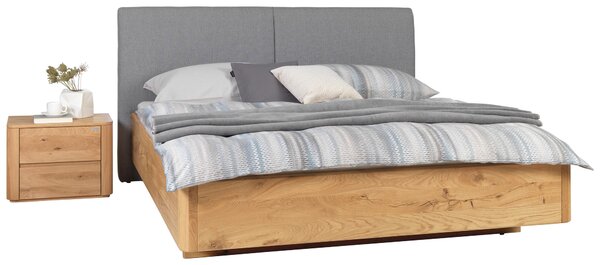 POSTEL, 180/200 cm, šedá, barvy dubu Valnatura - Manželské postele