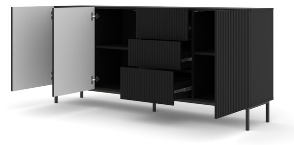 Komoda 3D3S 200 Rowanna (černá). Akce -20%