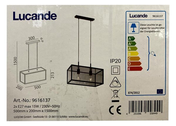 Lucande - Lustr na lanku BEYZA 2xE27/15W/230