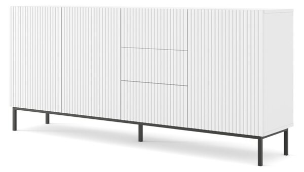 Komoda 3D3S 200 Rowanna (bílá + černá). Akce -14%