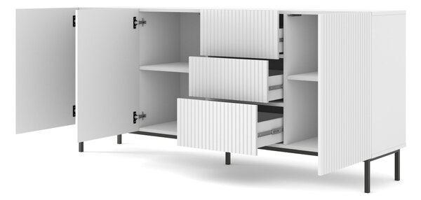 Komoda 3D3S 200 Rowanna (bílá + černá). Akce -14%