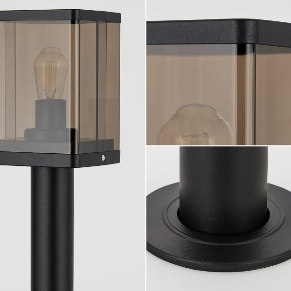 Venkovní lampa 1xE27/60W/230V IP44 černá/kouřová hnědá