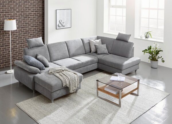 SEDACÍ SOUPRAVA, textil, světle šedá Cantus - Sedací soupravy