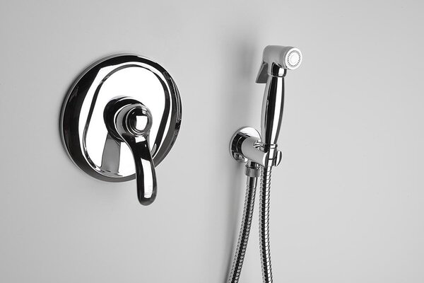 Reitano Rubinetteria Reitano Rubinetteria, Bidetová sprcha retro s hadicí a držákem sprchy s vyústěním, chrom, 9101