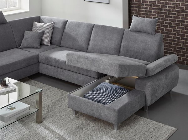 SEDACÍ SOUPRAVA, textil, světle šedá Cantus - Sedací soupravy