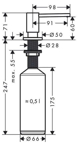 Hansgrohe Dávkovač mycího prostředku, chrom 40438000