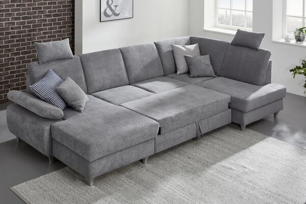 SEDACÍ SOUPRAVA, textil, světle šedá Cantus - Sedací soupravy