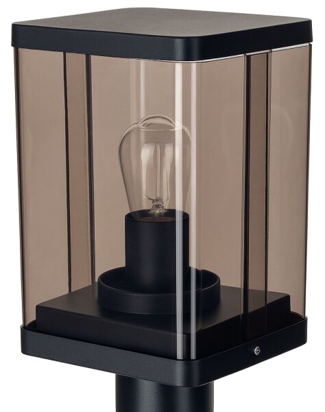 Venkovní lampa 1xE27/60W/230V IP44 černá/kouřová hnědá