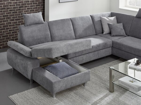 SEDACÍ SOUPRAVA, textil, světle šedá Cantus - Sedací soupravy