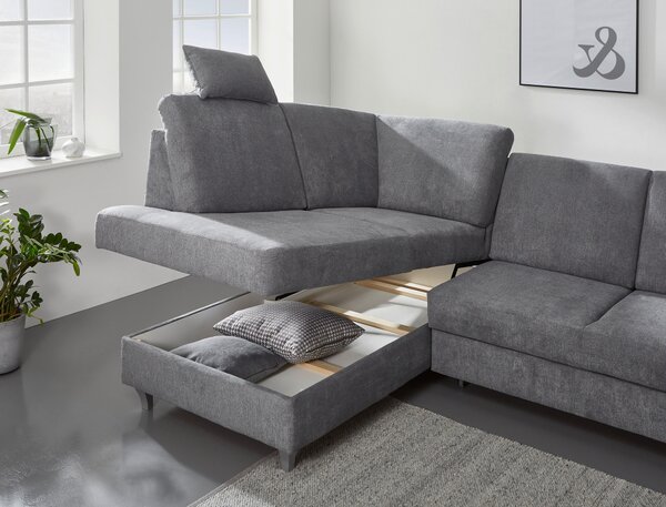 SEDACÍ SOUPRAVA, textil, světle šedá Cantus - Sedací soupravy