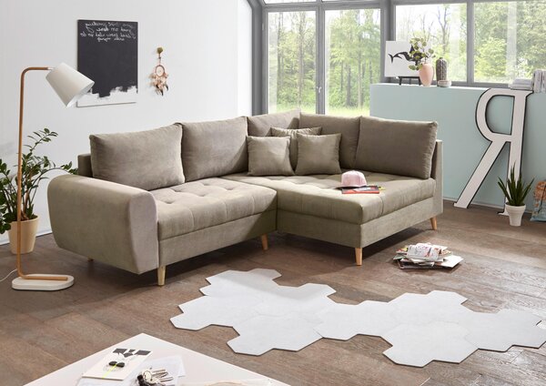 ROHOVÁ SEDAČKA, textil, kompozitní dřevo, pískové barvy MID.YOU - Sedací soupravy, Online Only