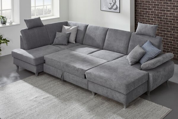 SEDACÍ SOUPRAVA, textil, světle šedá Cantus - Sedací soupravy