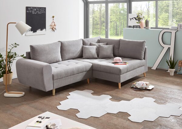 ROHOVÁ SEDAČKA, textil, kompozitní dřevo, světle šedá MID.YOU - Sedací soupravy, Online Only