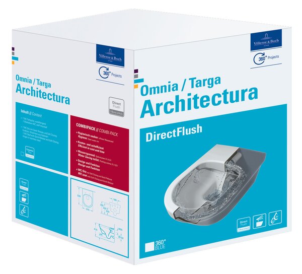 Villeroy & Boch Architectura Combi-Pack - SET Závěsné WC + sedátko SoftClosing, alpská bílá 5684HR01