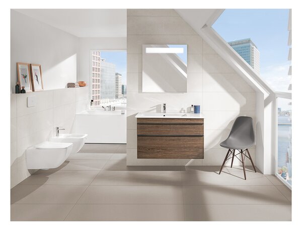 Villeroy & Boch Venticello Combi-Pack - SET Závěsné WC + sedátko SlimSeat Line SoftClosing, alpská bílá CeramicPlus 4611RLR1