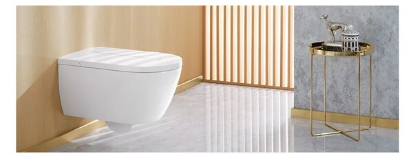 Villeroy & Boch ViClean-I 100: sprchové WC, WC mísa bez splachovacího kruhu s bidetovým sedátkem, bílá alpin CeramicPlus, V0E100R1