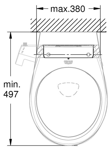 GROHE Bau Ceramic - Manuální bidetové sedátko, alpská bílá 39648SH0