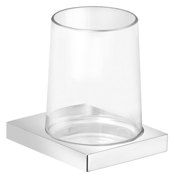 Keuco Edition 11 - Nástěnný držák s pohárem, ručně foukaný, chrom / čiré sklo 11150019000