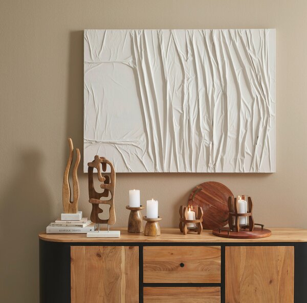 ŠIROKÁ KOMODA, akácie, černá, barvy akácie, 170/90/40 cm Ambia Home - Komody na nožičkách