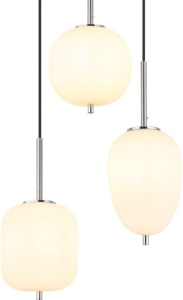 GLOBO 15345-3NO BLACKY I závěsné svítidlo D460mm 3xE14 matný nikl, bílá