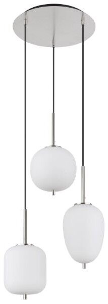 GLOBO 15345-3NO BLACKY I závěsné svítidlo D460mm 3xE14 matný nikl, bílá