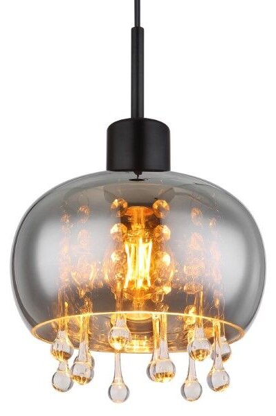 GLOBO 15839H CORRY závěsné svítidlo D210mm 1xE27 matná černá, kouřová