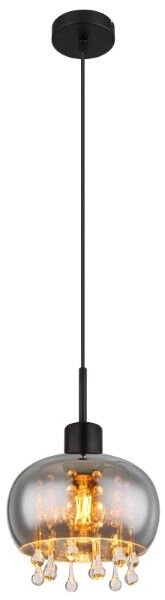 GLOBO 15839H CORRY závěsné svítidlo D210mm 1xE27 matná černá, kouřová