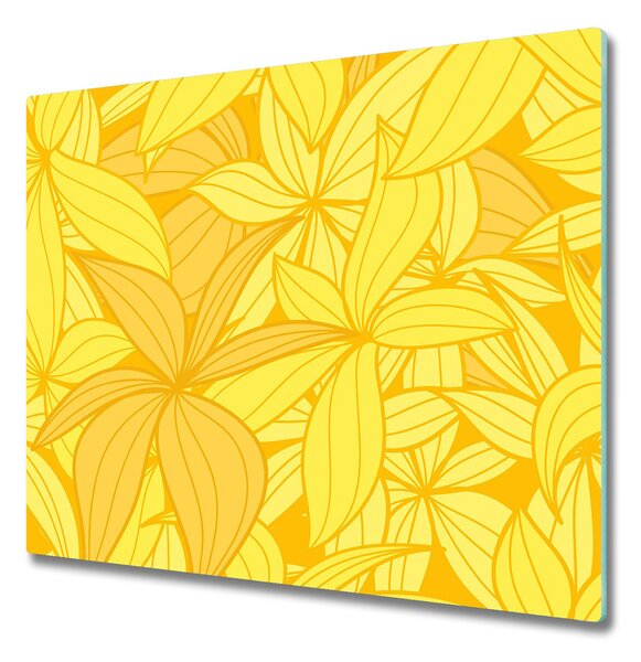 Skleněná krájecí deska Žluté květiny pozadí 60x52 cm