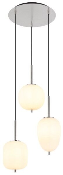 GLOBO 15345-3NO BLACKY I závěsné svítidlo D460mm 3xE14 matný nikl, bílá