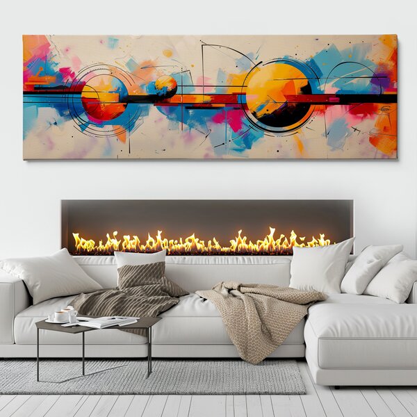 Obraz na plátně - Planetární vibrato FeelHappy.cz Velikost obrazu (šířka x výška): 120 x 40 cm