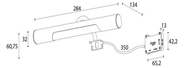 Sapho Sapho, ANDREA LED svítilna, 5W, 284x32x134mm, bronz, E26717CI