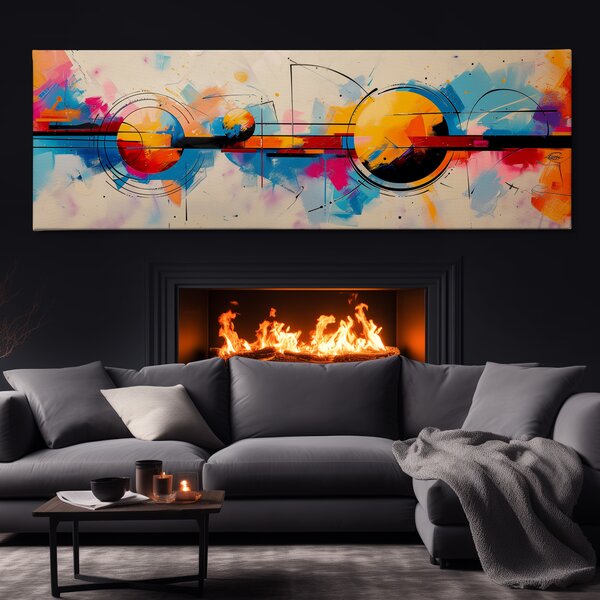 Obraz na plátně - Planetární vibrato FeelHappy.cz Velikost obrazu (šířka x výška): 120 x 40 cm