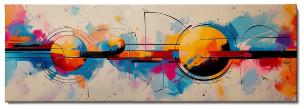 Obraz na plátně - Planetární vibrato FeelHappy.cz Velikost obrazu (šířka x výška): 120 x 40 cm
