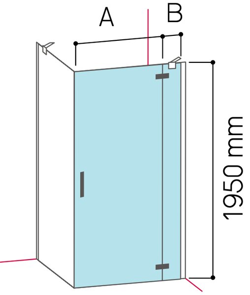 Glass 1989 Soho - Sprchový kout otevíravé dveře s boční stěnou nebo rohový vstup, velikost vaničky 80 cm, provedení levé, profily chromové, čiré sklo, GQC0004T50L